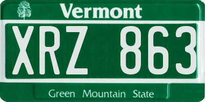 VT license plate XRZ863