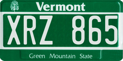 VT license plate XRZ865