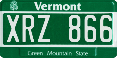 VT license plate XRZ866
