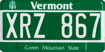VT license plate XRZ867