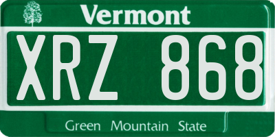 VT license plate XRZ868
