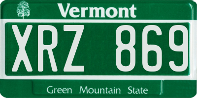 VT license plate XRZ869
