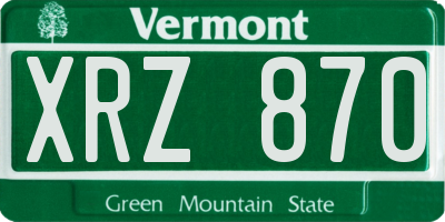 VT license plate XRZ870