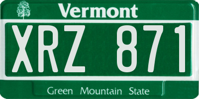 VT license plate XRZ871