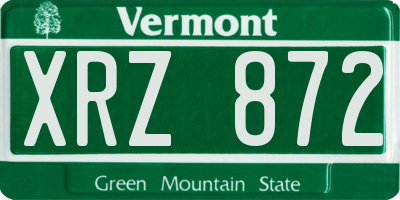VT license plate XRZ872