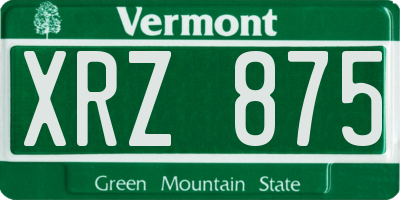 VT license plate XRZ875
