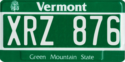 VT license plate XRZ876