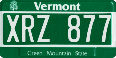 VT license plate XRZ877