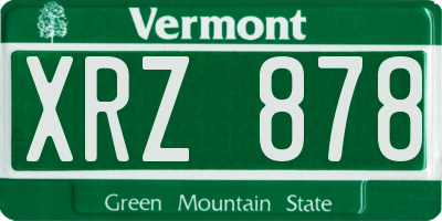 VT license plate XRZ878