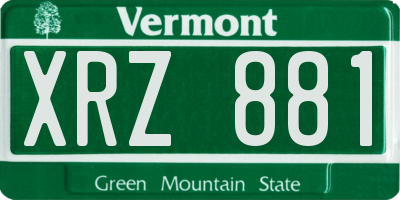 VT license plate XRZ881