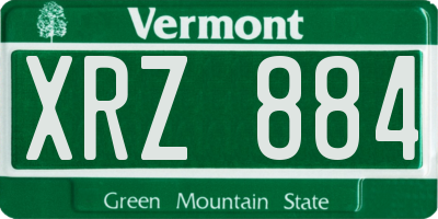 VT license plate XRZ884
