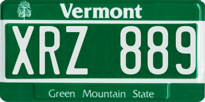 VT license plate XRZ889