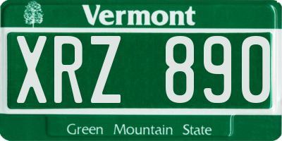 VT license plate XRZ890