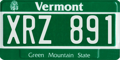 VT license plate XRZ891