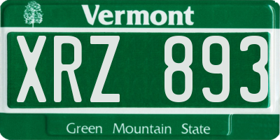 VT license plate XRZ893