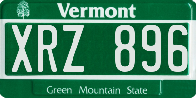 VT license plate XRZ896