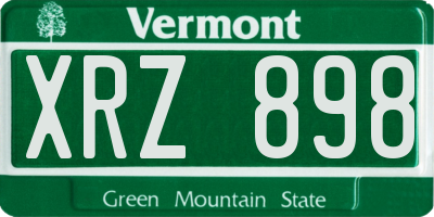 VT license plate XRZ898