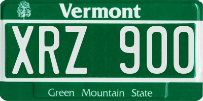 VT license plate XRZ900
