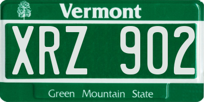 VT license plate XRZ902