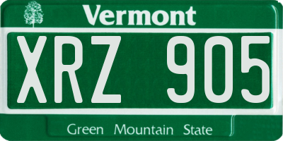 VT license plate XRZ905