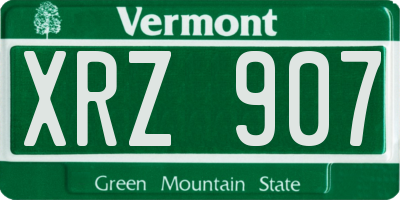 VT license plate XRZ907