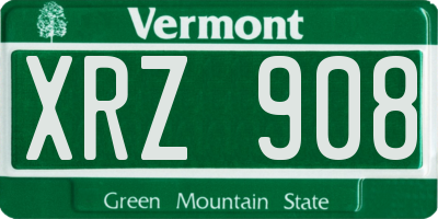 VT license plate XRZ908
