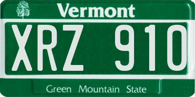 VT license plate XRZ910