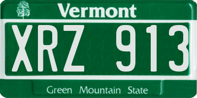 VT license plate XRZ913