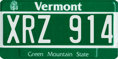 VT license plate XRZ914