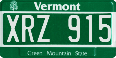 VT license plate XRZ915