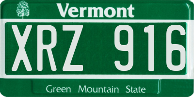 VT license plate XRZ916