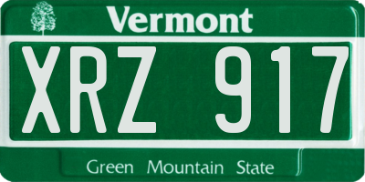 VT license plate XRZ917