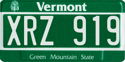 VT license plate XRZ919