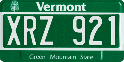 VT license plate XRZ921
