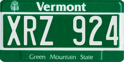 VT license plate XRZ924
