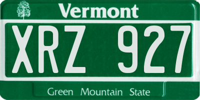 VT license plate XRZ927