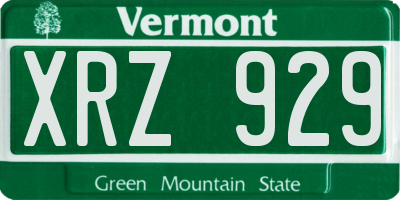 VT license plate XRZ929