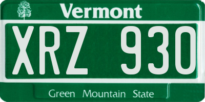 VT license plate XRZ930