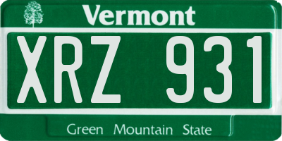 VT license plate XRZ931