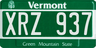 VT license plate XRZ937