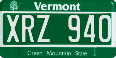 VT license plate XRZ940
