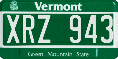 VT license plate XRZ943