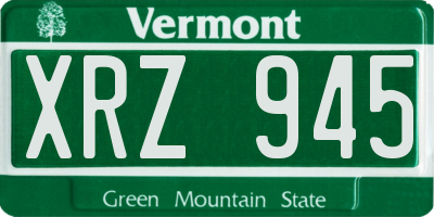 VT license plate XRZ945
