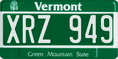 VT license plate XRZ949