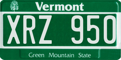 VT license plate XRZ950