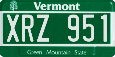 VT license plate XRZ951