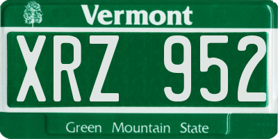 VT license plate XRZ952