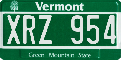 VT license plate XRZ954