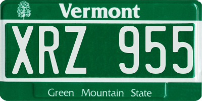 VT license plate XRZ955