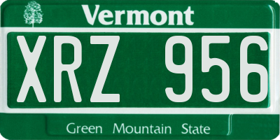 VT license plate XRZ956